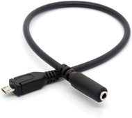 30CM/1FT Micro USB 5 Pin Male to 3.5 mm Female Audio Jack Cable, Micro 5Pin Male to 3.5mm Female AUX