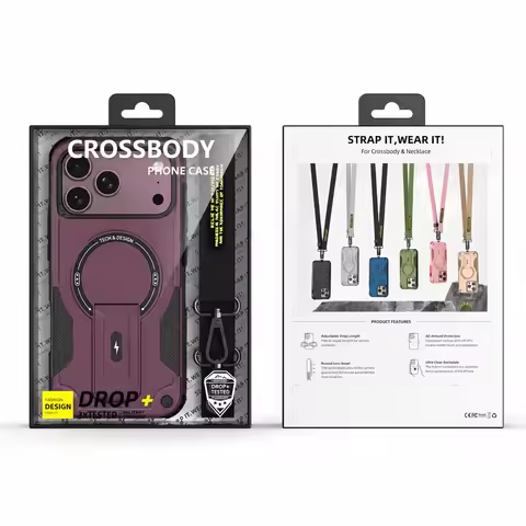 With Retail Box Crossbody Lanyard Case for Iphone 18 Pro Max 17 Iphone18 Iphone17 Pro Heavy Duty Sta
