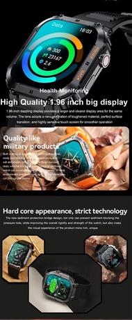 Military Smart Watches for Unihertz Titan Slim - HD 1.96” Big Screen Rugged Smart Watch (Answer/Dial