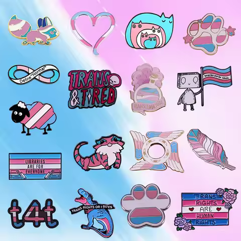 Transgender Flag Enamel Pin Trans Rights Badge LGBT Brooch Pride Jewelry Backpacks Hats Jeans Decora