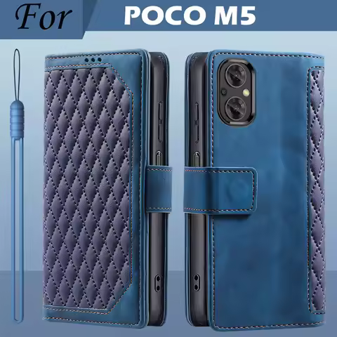 For POCO M5 Phone Case Xiaomi POCO M5 Cover Stand Leather Flip Shockproof Wallet Case For Poco M5 Ca