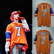 Denver Mustang Retro diamonds stamping Jersey Short Sleeve Whole Piece Hot Diamond American Rugby "7