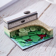 3D paper carved lotus ripped fish three-dimensional sticky notes on paper handmade creative hand-tea