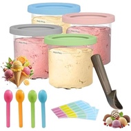 Ice Cream Pint Containers with Lids 16 oz Frozen Dessert Cups, Pack of 4 Reusable Ice Cream Containe