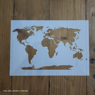 World Map Stencil | World Map Stencil | Sizes A4, A5, A3