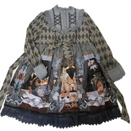 เดรสสมัยวิกตอเรียเอวสูงชีฟองลูกไม้สไตล์วินเทจพิมพ์ลายน่ารักชุดเดรสโลลิต้าสำหรับเด็กผู้หญิงน่ารักสไตล