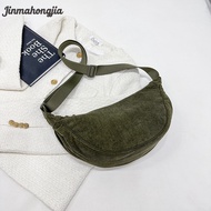 JINMAHONGJIA New corduroy dumpling bag waterproof fashion lightweight shoulder bag