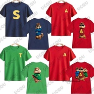 Alvin and The Chipmunks The Squeakquel's Print Cotton T-shirt Untuk Wanita Lelaki Baju Lengan Pendek