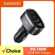Toocki CC40 140W Max Car Charger Digital Display Fast Charging Quick Charge 2C1A USB Type C Car Phon