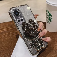 Rabbit Mirror Bracket Case for OPPO Reno 13 12 Pro 11 F Reno 10 Pro Plus Reno 7 8T 4G 5G A3 A58 A38 