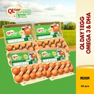 QL Omega 3 & DHA Egg - Medium 50pcs Fresh Egg Farm Fresh Egg Telur Segar