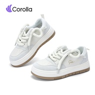 Corolla รองเท้าหนังลำลองสำหรับผู้หญิง พื้นรองเท้ายืดหยุ่นต้านเชื้อแบคทีเรียสีน้ำเงินและสีขาว ระบายอา