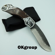 OKgroup NB016 Folding knife camping 5CR13MOV มีดพับพกพา มีดเดินป่า มีดสวยงาม มีดแคมป์ปิ้ง มีดพกเดินป่า ลายดามัสกัส ยาว 21.00ซม.