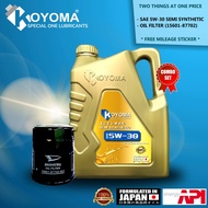 100% ORIGINAL DAIHATSU MIRA L2 L5 , PERODUA MYVI 05y-2017y , ALZA OIL FILTER + KOYOMA 5W30 SEMI SYNT