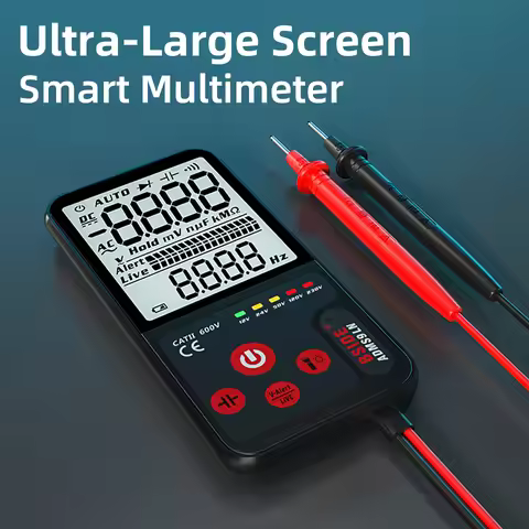 TK HOT BSIDE ADMS9LN Voltage Tester 3.5'' Large LCD Digital Smart Multimeter 3-Line Display TRMS 600