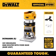 DEWALT DCW600N-XJ BL 8mm Router with Fixed Base 20V (Bare Unit) (Penghala Dengan Tapak Tetap)