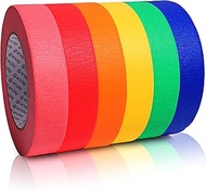 Enday Colored Masking Tape (6 Pack) 1080 Ft x 1 in - Masking Tape 1 Inch Wide x 160 Feet (60 Yards) 