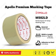 APOLLO M502 Premium Masking Tape (1 Piece x 18mm/24mm/36mm/48mm x 18yards) Selotape Kertas