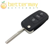 BETTER-MAYSHOW Key Shell, Plastic Black Key Fob, Key Fob Cover Key Fob Shell for VW