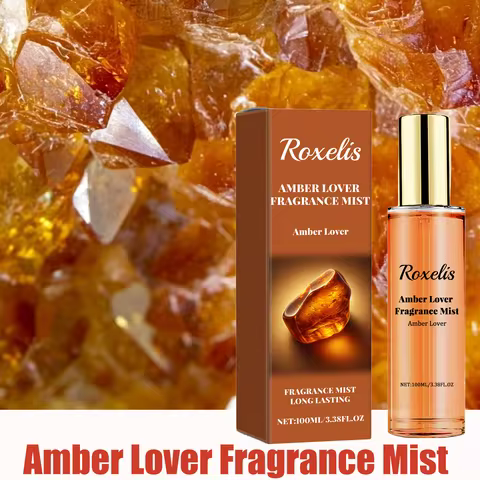 ROXELIS 100mL Amber Lover Fragrance Mist Natural Rich Elegant Fragrance Long Lasting Charming Scent 
