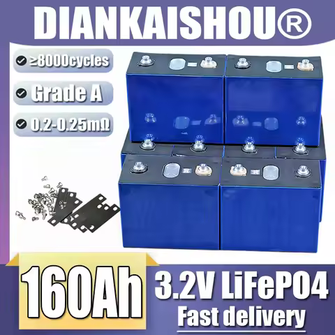 160Ah 340Ah 3.2V A+ Grade LiFePO4 Battery Cell 10000 Cycles Aluminum Shell 340A Max Discharge for RV