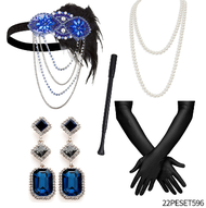 PESENAR 1920s Flapper Accessories Gatsby Costume Accessories Set 20s Flapper Headband Pearl Necklace