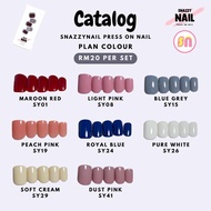 Snazzy nail press on nail kuku palsu plan colour clear colour no deisgn nails simple colour 24pcs