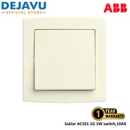 ABB AC101 1G 1W switch, 10AX (CBA031A011S1010) - 1G 1W switch Off switch 1-pole White - Concept BS
