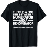 Funny Math T Shirt Fine Line Numerator Denominator Gift Unisex T-Shirt