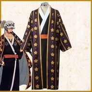 One Piece Trafalgar Law/Trafalgar D Water Law Cosplay Costume Kimono Robe Full Outfit Halloween Carn