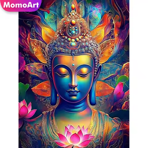 Momoart 5D DIY Diamond Embroidery Buddha Portrait Painting Religion Picture Rhinestones Diamond Mosa