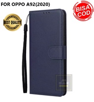 Leather Flip Cover Untuk Oppo A92 / A52 (2020) - Wallet Case Kulit - Casing Dompet Case Wallet Leath
