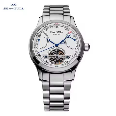 Seagull Men's Watches 39mm Flywheel Automatic Mechanical Watch Multifunction Dial Calendar Mechanica