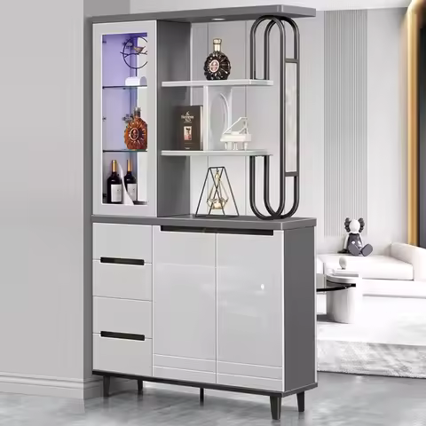 Glass Light Cabinets Living Room Organizer Shelf Entryway File Cabinet Wine Showcase Office Woonkame