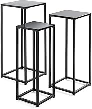 HAKU Möbel Flower Column Set of 3 Black Metal Dimensions: W 22/30/30 cm x H 61/66/71 cm x D 22/26/30