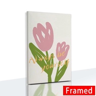 (With Frame)Simple Drawing Tulip Flowers Canvas Painting With Frame Flower Market Posters Nordic Bed