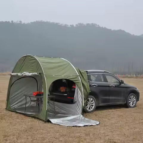 Portable Waterproof Car Rear Tent Bicycle Extension Tent Outdoor Camping Shelter SUV Large Space Tra