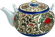 Ranchant (M) Earthenware Jar (with Vine), Blue, 6.5 x 5.1 x 3.8 inches (16.5 x 13 x 9.7 cm), Koimari