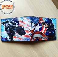BAYAR DI TEMPAT.!! Dompet karakter super hero captain America. Dompet anak laki2. Dompet 3/4 lipat d