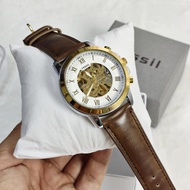 Original Fully Automatic Mens Watch Fossil Skeleton Leather Strap Non-Tarnish Actual Pic. 100%Waterp