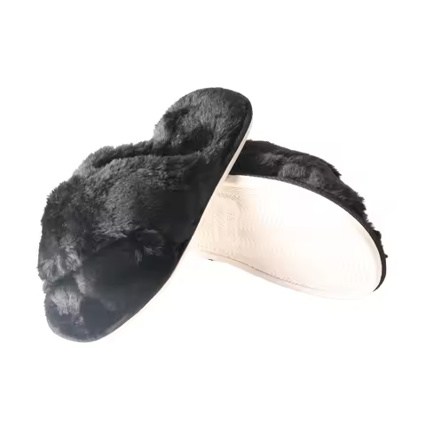 Women's Winter Fashion Color Scheme Plush Insulation Cotton Slippers Cross Cut Mature Design Comfort