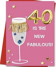 OJsensai Happy 40th Birthday Card & Gifts for Women Men, 40 Year Old Bday Gifts Ideas for Husband Wi