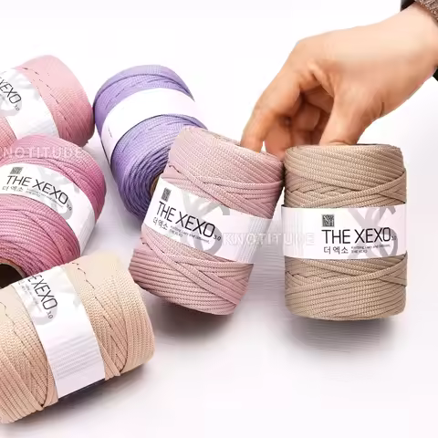 3.0MM x 100Yards Chunky Polyester Knitting Yarn Poly Tube yarn for Bag & Rug, Crafts Accessories Pol