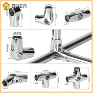 SUER 1Pc Pipe Joint, Fixed Clamp Furniture Hardware Tube Connector, Durable Stainless Steel Clothes Display Rack 25mm 32mm Rod Support Pipe