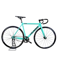 Fixed Gear Bicycle TSUNAMI Cyan (Bianchi) Color Matching 700C Aluminum Frame Windbreaker Aluminum Al
