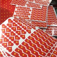 Combo of 10 heart flag stickers, Vietnamese flag stamps, decal stickers