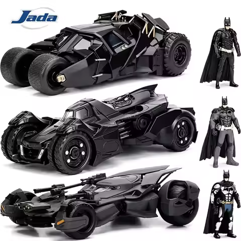 Jada 1:32 Hollywood Rides Batmobile Set-Dark Knight Tumbler,Batman Forever,Arkham Knight Diecast Met