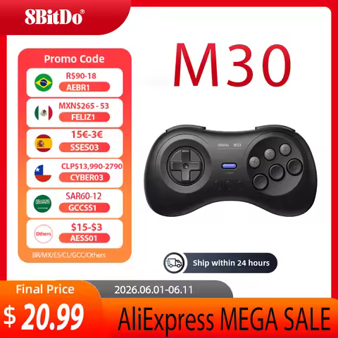 Original 8Bitdo M30 Bluetooth Gamepad for Nintendo Switch PC macOS and Android with Sega Genesis Meg