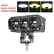 Lampu Tembak Sorot LED Laser 3 Mata 2 Warna Lampu Tembak Kendaraan Motor Mobil SQL Q9 2 Mata DC 12-8