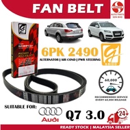 S2U Gaido Fan Belt Audi Q7 3.0 Air Cond Alternator Power Steering Belt 6PK2490 Tali Kipas Kereta